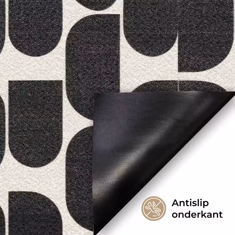 Modern - Patroon - Zwart Deurmat klein 898 -antislip_NL