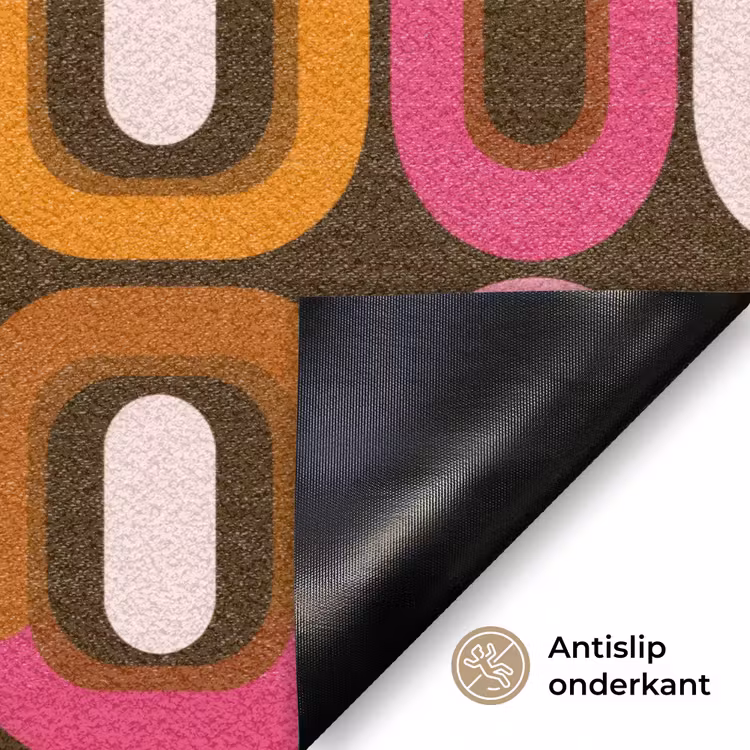 Modern - Retro - Kleurrijk Deurmat klein 898 -antislip_NL