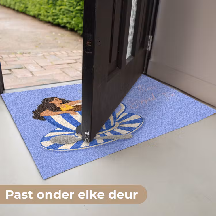 Mok - Koffie - Vrouw - Paars Deurmat klein -USP_NL
