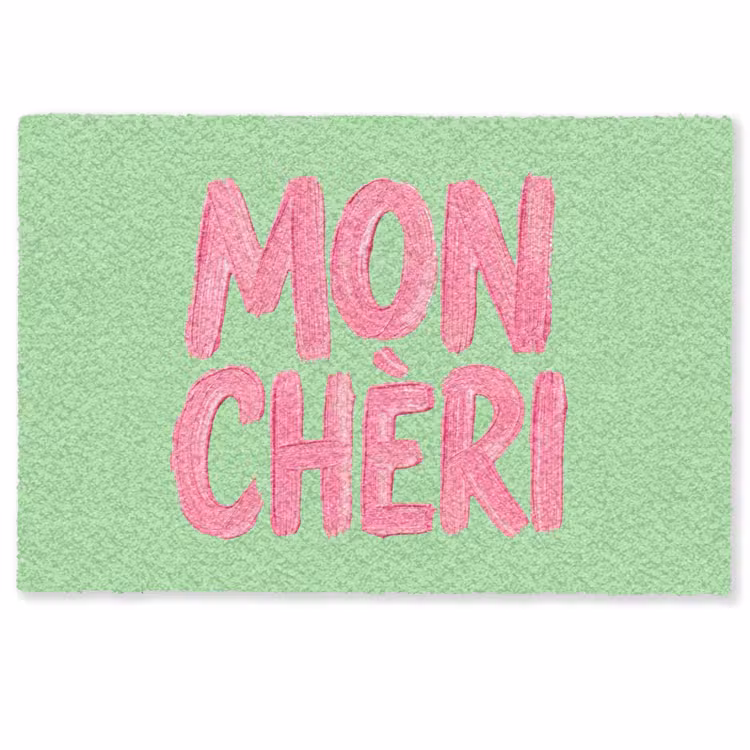 Mon cheri - Groen - Roze Deurmat klein -zkaufland3d