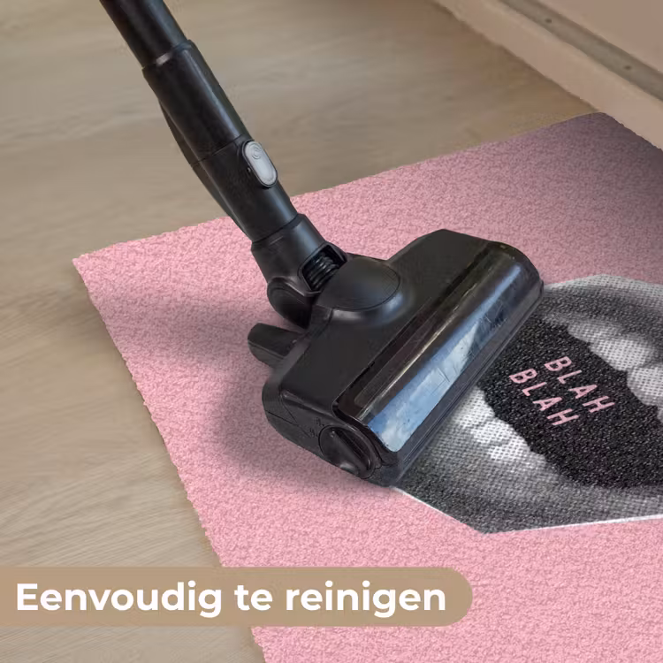Mond - BLAH BLAH - Roze Deurmat klein -reinigen_NL
