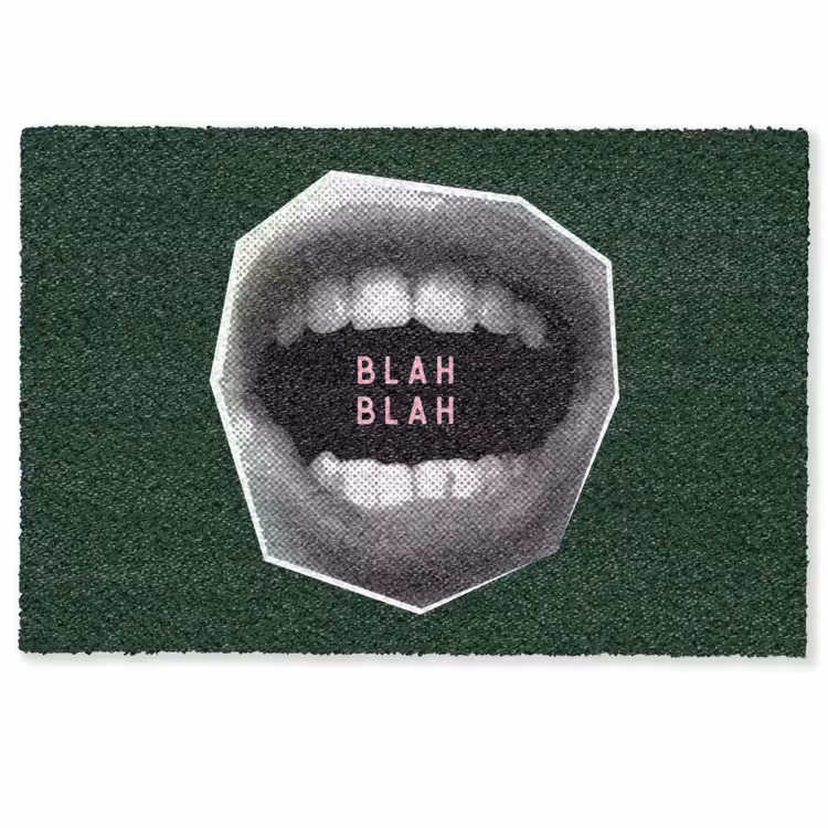 Mond - Groen - Illustratie - BLAH BLAH Deurmat klein -zkaufland3d