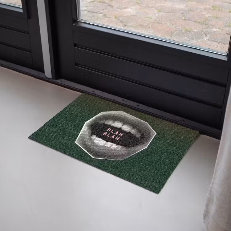 Mond - Groen - Illustratie - BLAH BLAH Deurmat klein -sfeer2