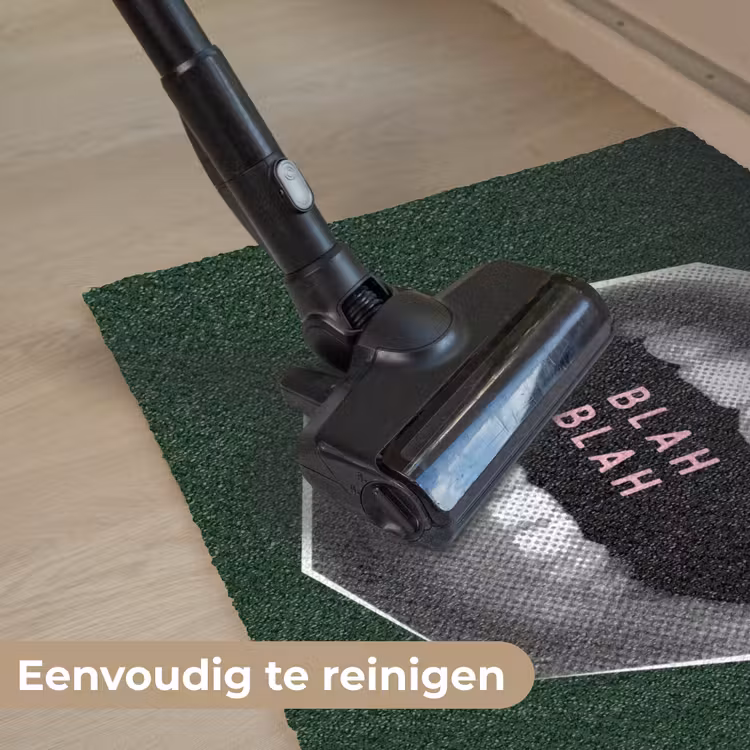 Mond - Groen - Illustratie - BLAH BLAH Deurmat klein -reinigen_NL