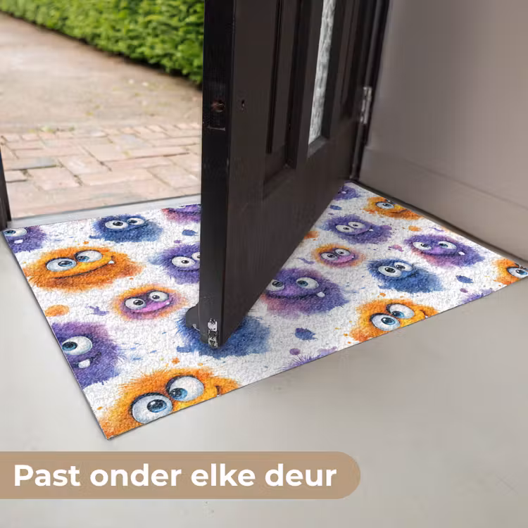 Monstertjes - Aquarel - Kleurrijk Deurmat klein 898 -USP_NL