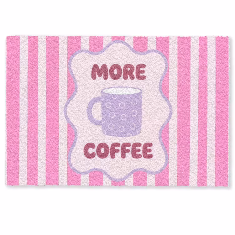 More coffee - Roze - Paars - Strepen - Mok Deurmat klein -zkaufland3d