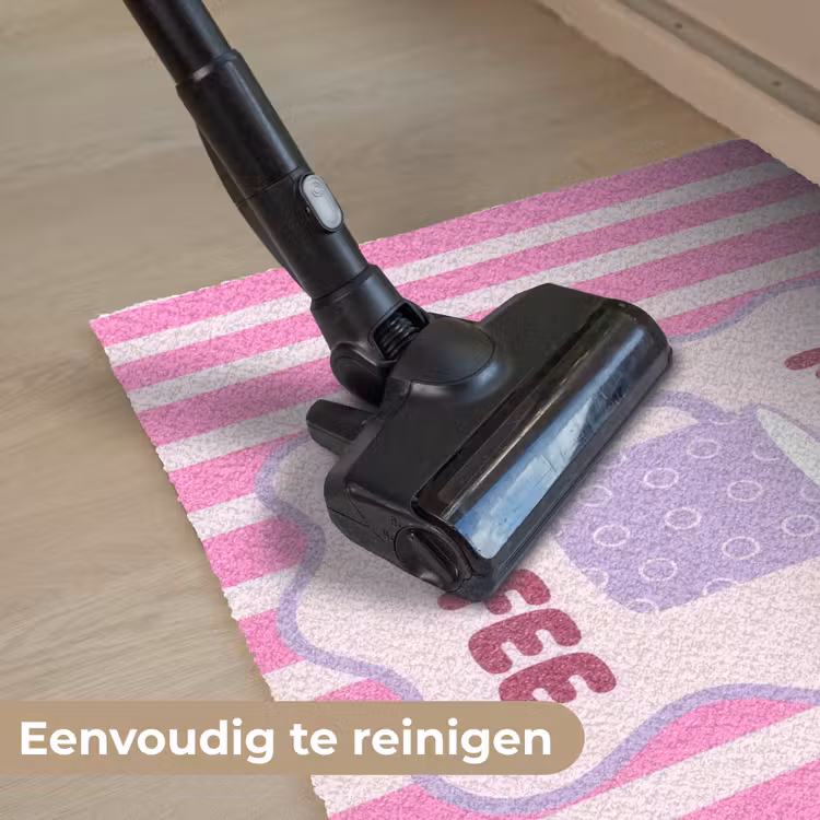More coffee - Roze - Paars - Strepen - Mok Deurmat klein -reinigen_NL