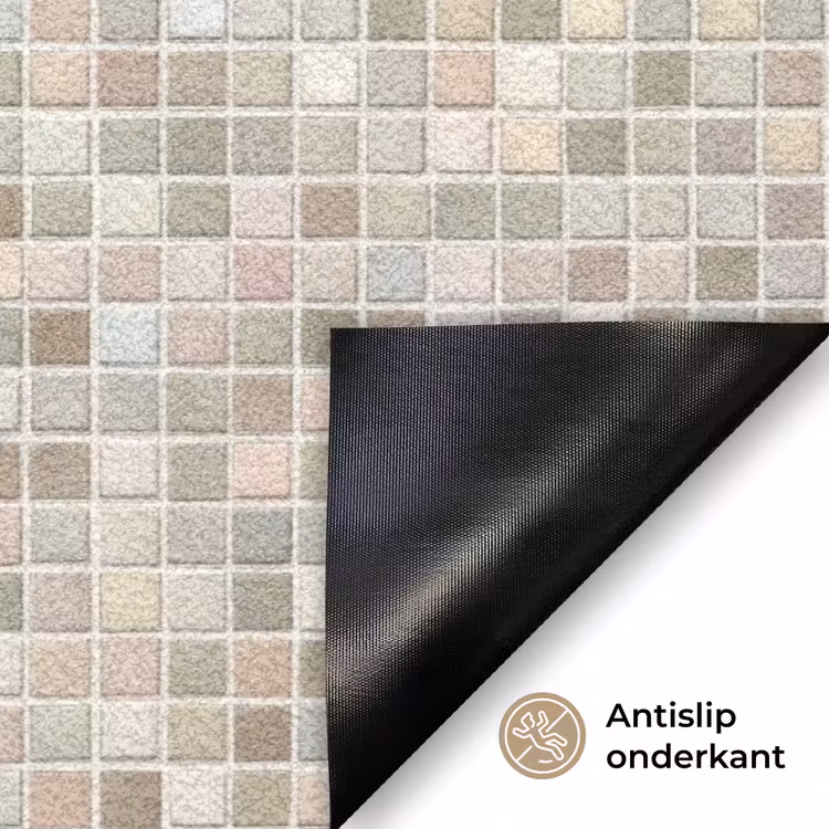 Mozaïek - Patroon- Taupe Deurmat klein 898 -antislip_NL