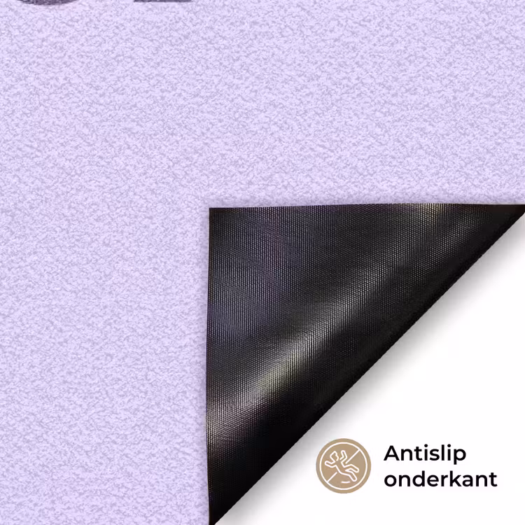 Mucho amor - Paars - Gelaagde letters Deurmat klein -antislip_NL