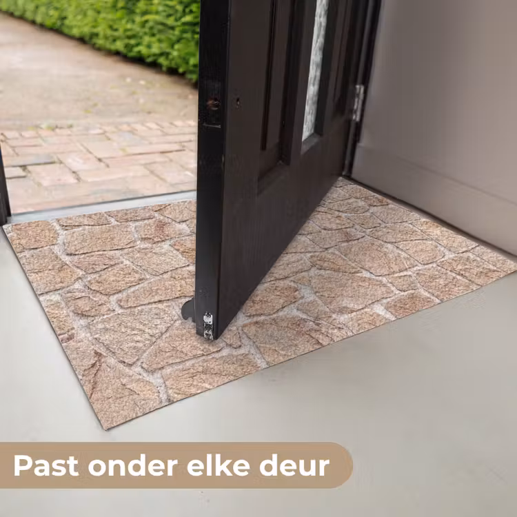 Muur - Steen - Patroon - Rustiek - Beige Deurmat klein -USP_NL