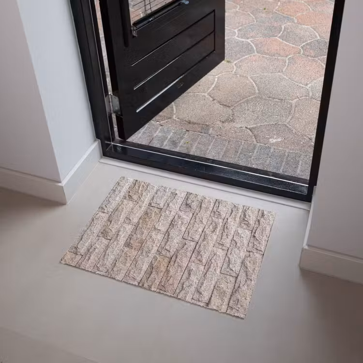 Muur - Steen - Ruw - Beige - Textuur Deurmat klein -sfeer5