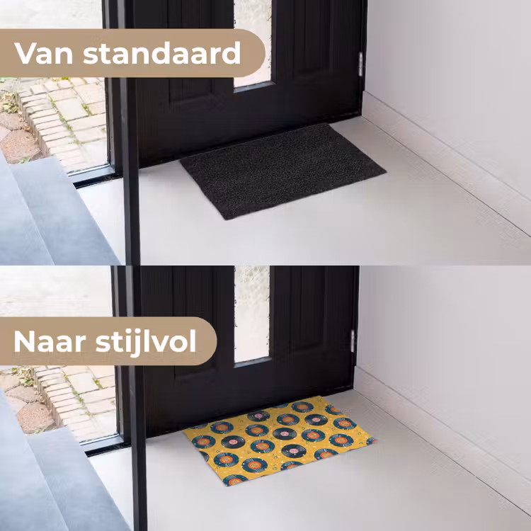 Muziek - Patroon - Geel Deurmat klein 898 -voor-na_NL
