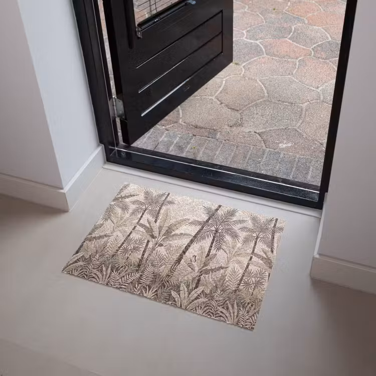 Natuur - Bladeren - Landschap - Mozaïek - Beige Deurmat klein -sfeer5