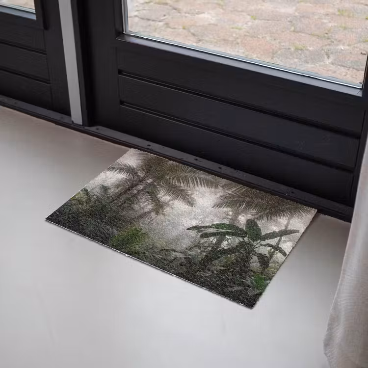 Natuur - Jungle - Mist - Groen - Bladeren Deurmat klein -sfeer2