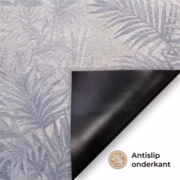 Natuur - Vogel - Jungle - Illustratie - Blauw Deurmat klein -antislip_NL