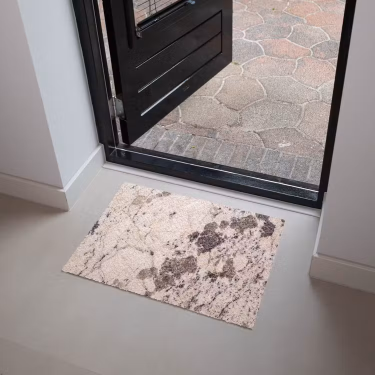 Natuursteen - Patroon - Abstract - Beige - Grijs Deurmat klein -sfeer5
