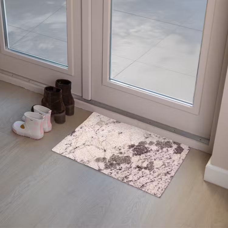 Natuursteen - Patroon - Abstract - Beige - Grijs Deurmat klein -sfeer3