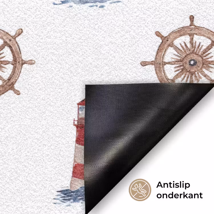Nautisch - Klassiek - Rood Deurmat klein 898 -antislip_NL