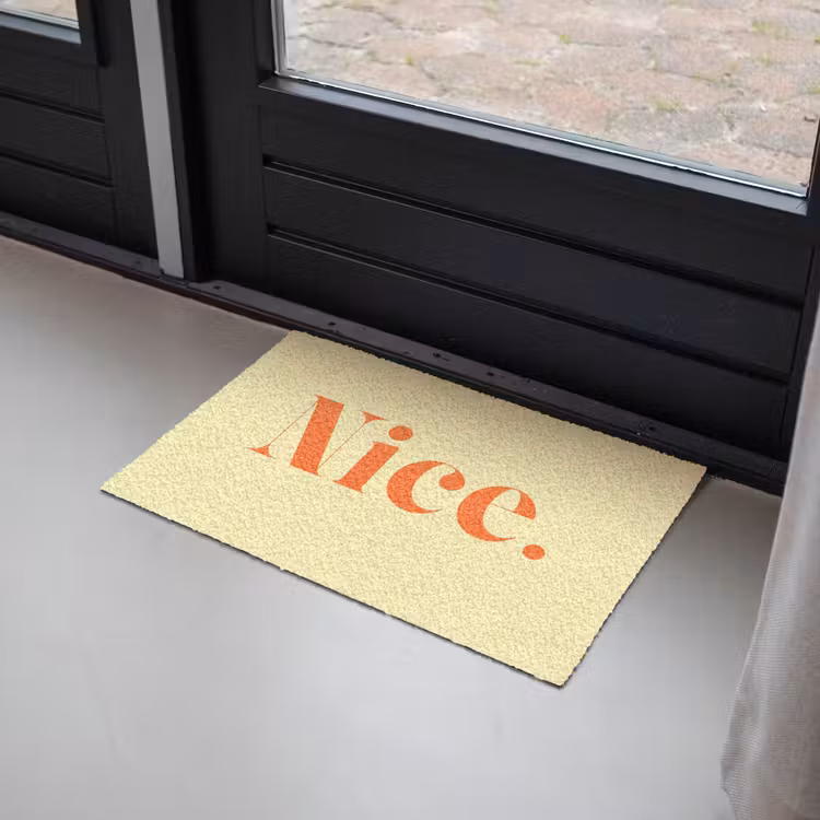 Nice - Oranje - Geel - Minimalistisch Deurmat klein -sfeer2