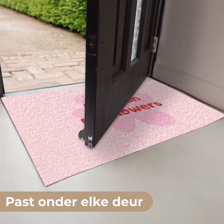 No rain no flowers - Bloem - Roze Deurmat klein -USP_NL