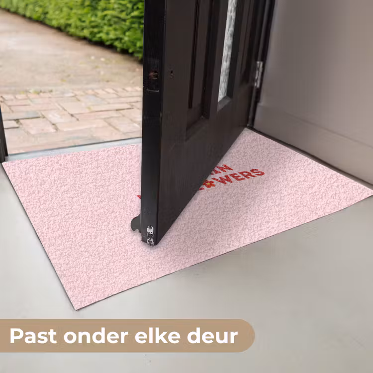 No rain no flowers - Minimalistisch - Roze - Bloem Deurmat klein -USP_NL
