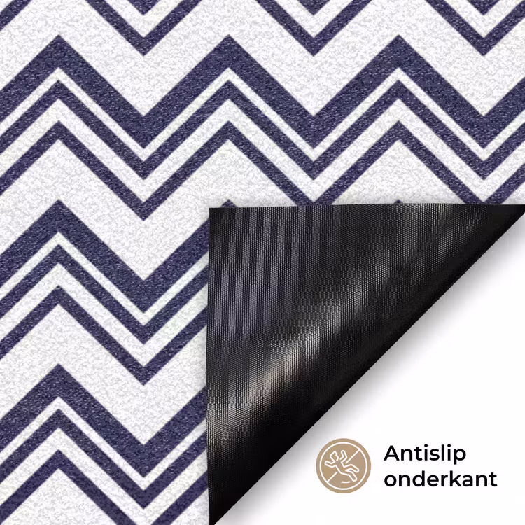 Oceaan - Golven - Blauw - Wit Deurmat klein 898 -antislip_NL