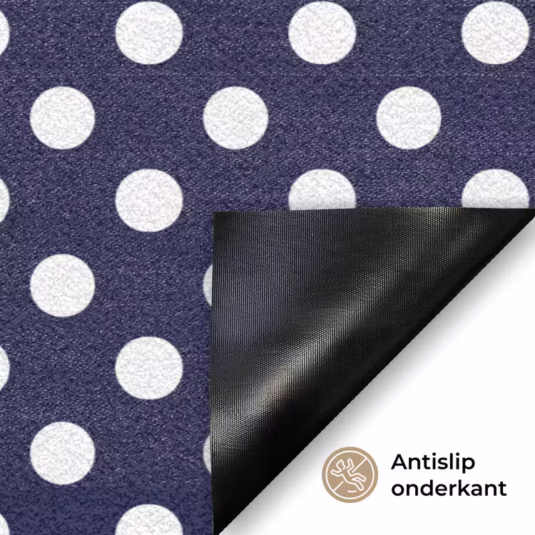 Oceaan - Stippen - Blauw - Wit Deurmat klein 898 -antislip_NL