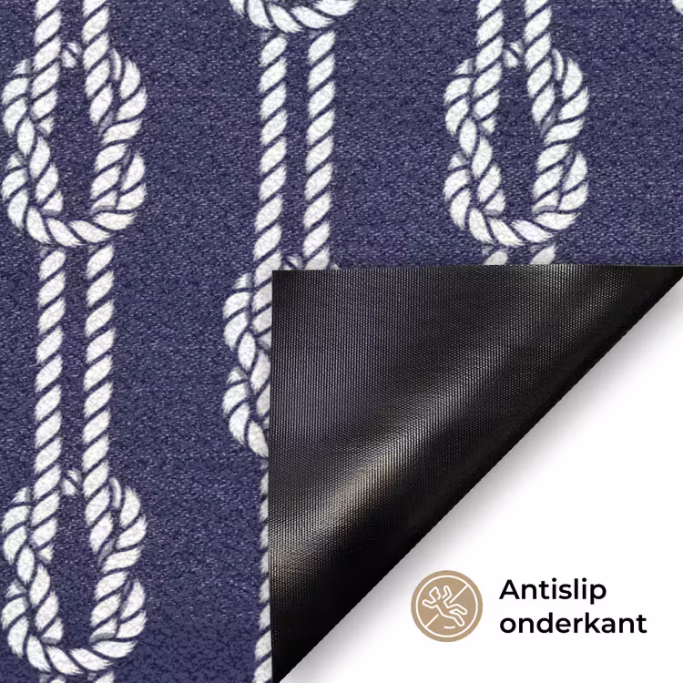 Oceaan - Touw - Blauw - Wit Deurmat klein 898 -antislip_NL