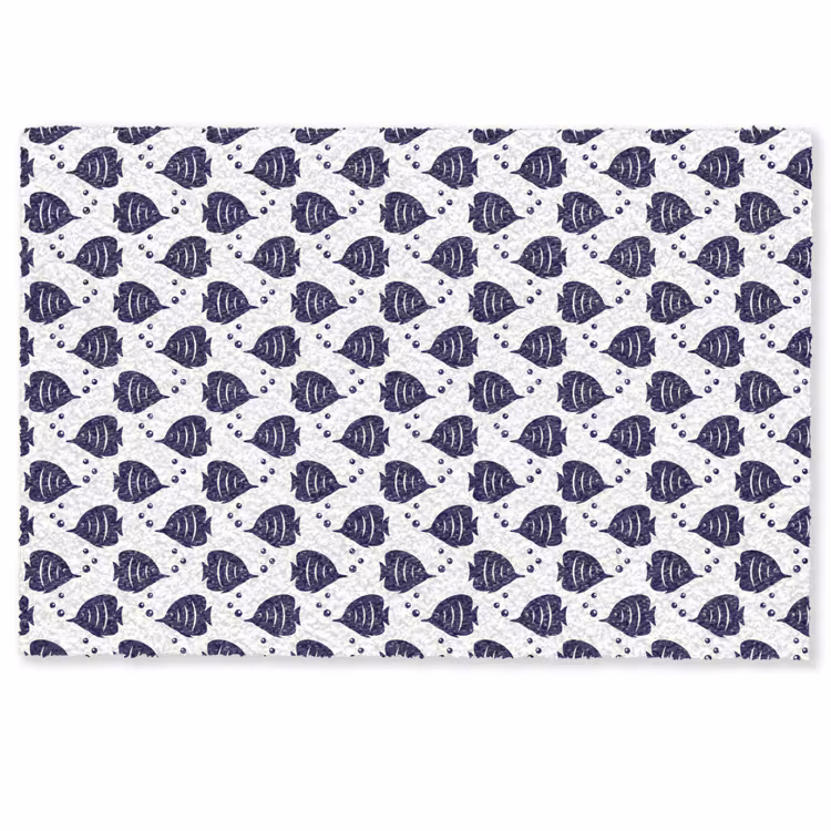 Oceaan - Vis - Blauw - Wit Deurmat klein 898 -zkaufland3d