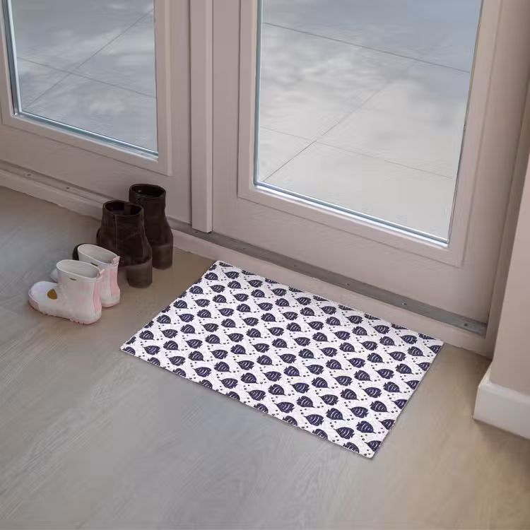 Oceaan - Vis - Blauw - Wit Deurmat klein 898 -sfeer3