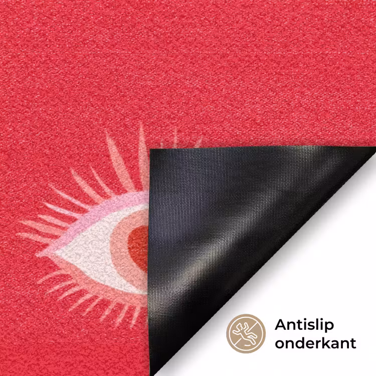 Ogen - Hart - Abstract - Rood - Roze Deurmat klein 898 -antislip_NL