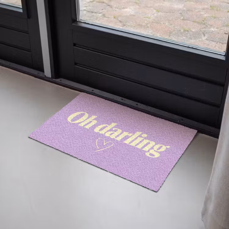 Oh darling - Hart - Paars Deurmat klein -sfeer2