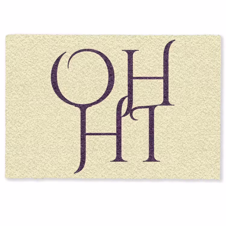 Oh hi - Geel - Monogram Deurmat klein -zkaufland3d