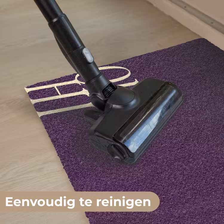Oh hi - Paars - Cursief Deurmat klein -reinigen_NL