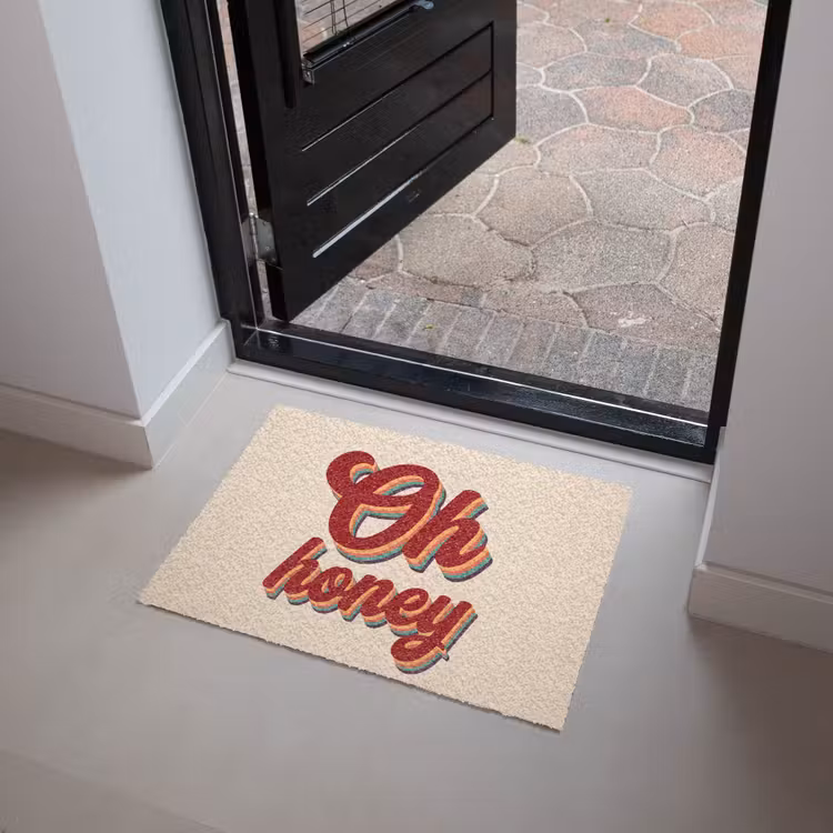 Oh honey - Rood - Schaduw Deurmat klein -sfeer5