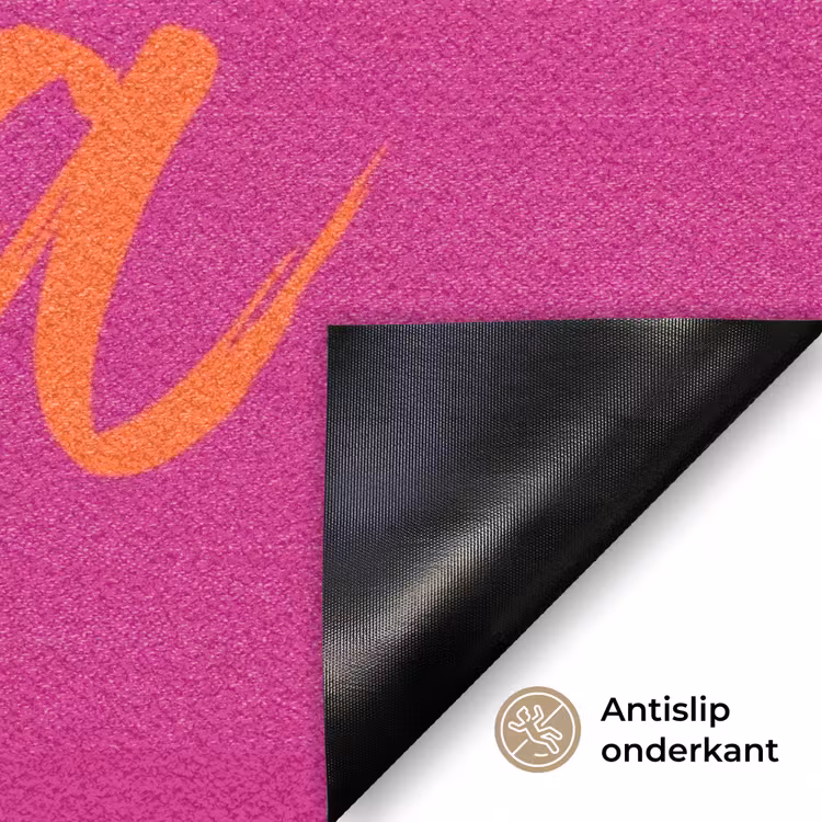 Oh la la - Oranje - Roze Deurmat klein -antislip_NL