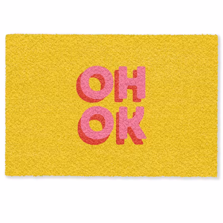 Oh ok - 3D - Geel - Roze Deurmat klein -zkaufland3d