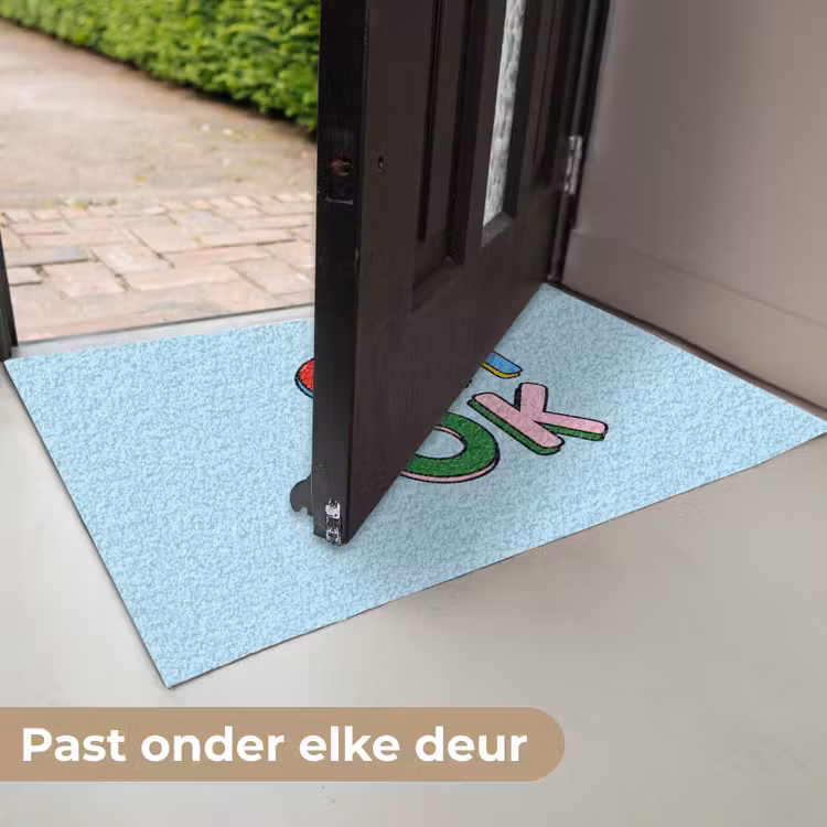 Oh ok - Blauw - Kleurrijk Deurmat klein -USP_NL