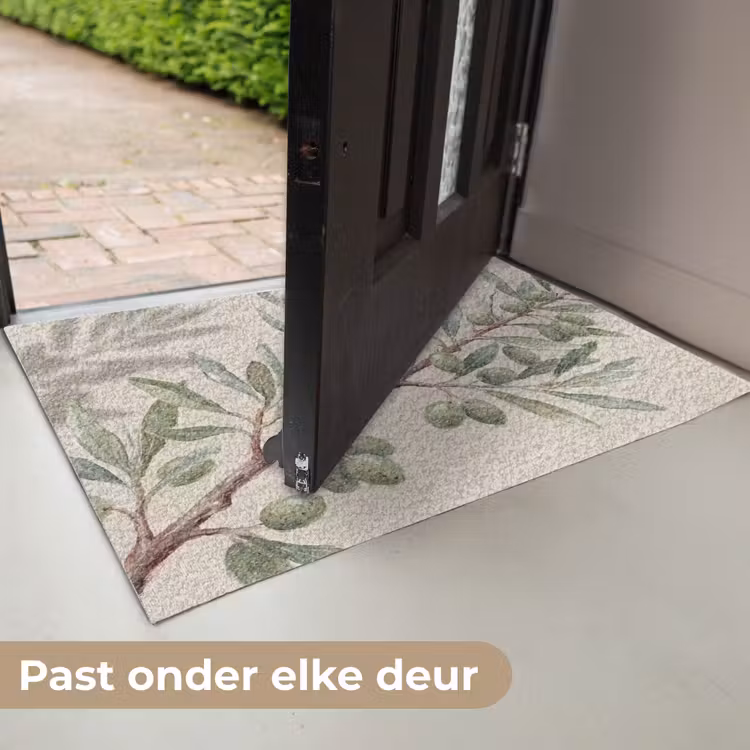 Olijftak - Bladeren - Natuur - Groen - Beige Deurmat klein -USP_NL