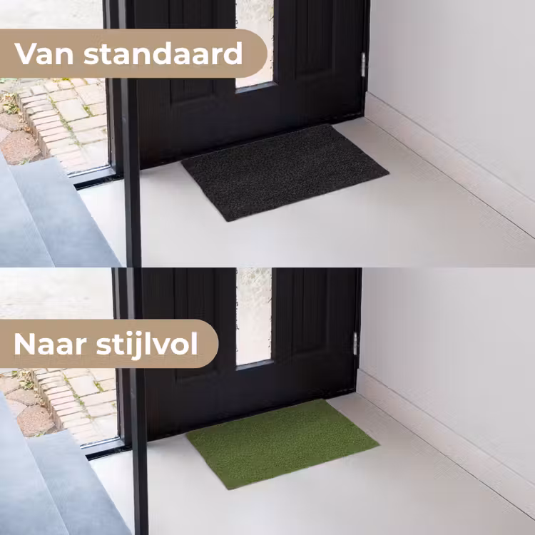 Olive - Drab - Groen Deurmat klein 898 -voor-na_NL