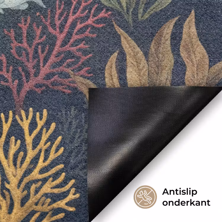 Onderwaterwereld - Vissen - Koraal - Illustratie - Kleurrijk Deurmat klein -antislip_NL