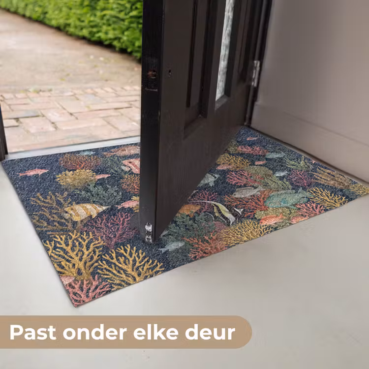 Onderwaterwereld - Vissen - Koraal - Illustratie - Kleurrijk Deurmat klein -USP_NL