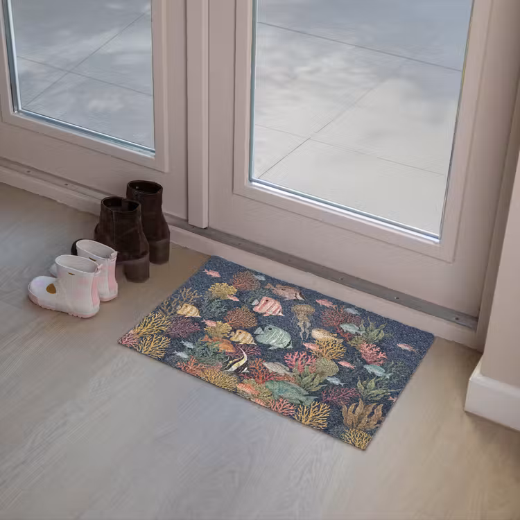 Onderwaterwereld - Vissen - Koraal - Illustratie - Kleurrijk Deurmat klein -sfeer3