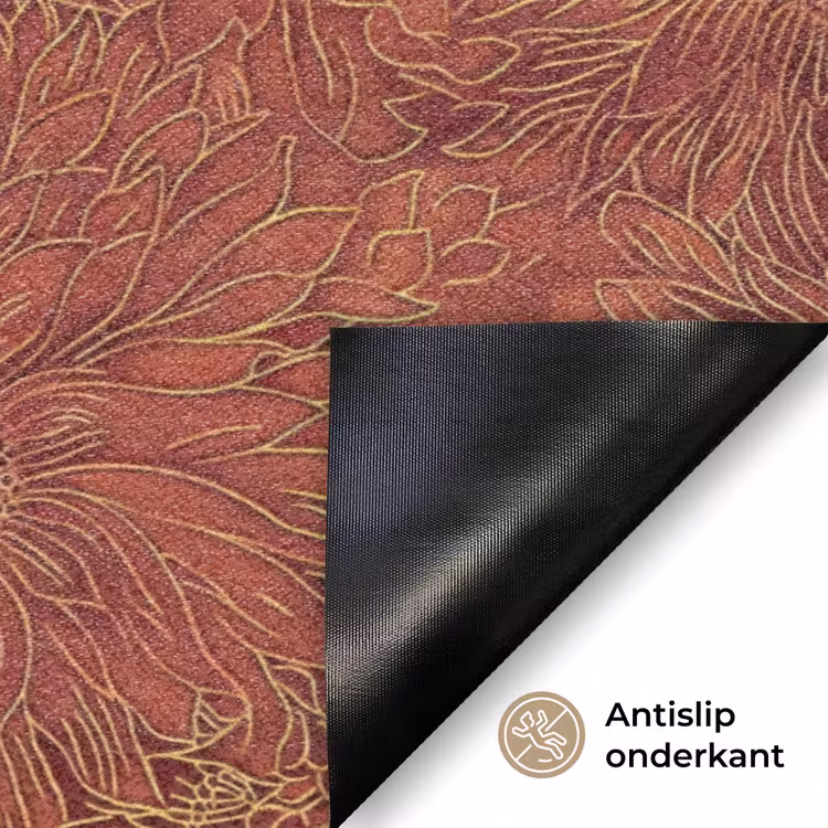 Oosters - Bloemen - Terracotta Deurmat klein 898 -antislip_NL