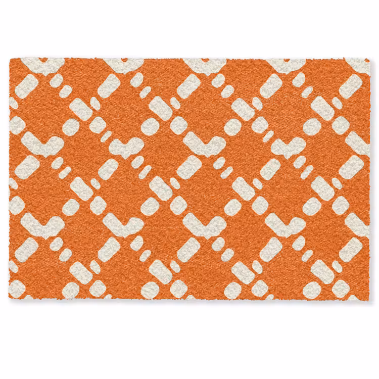 Oranje - Ruitpatroon - Wit Deurmat klein 898 -zkaufland3d