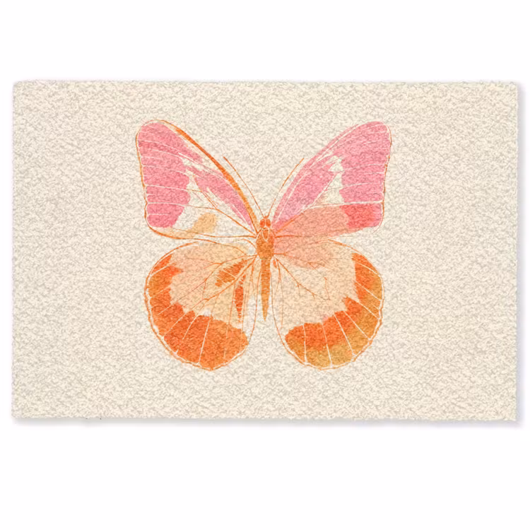 Oranje - Vlinder - Minimalistisch Deurmat klein -zkaufland3d