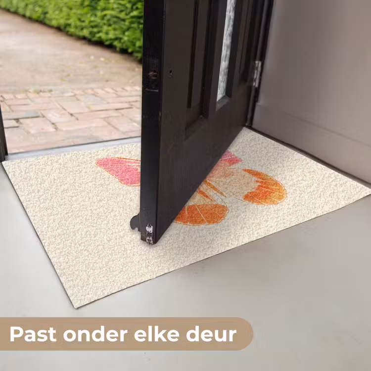 Oranje - Vlinder - Minimalistisch Deurmat klein -USP_NL