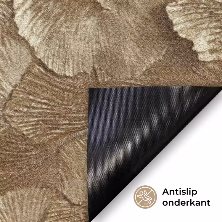 Organisch - Patroon - Bladeren - Goud Deurmat klein 898 -antislip_NL