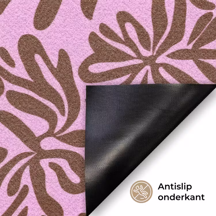 Organisch - Patroon - Roze Deurmat klein 898 -antislip_NL