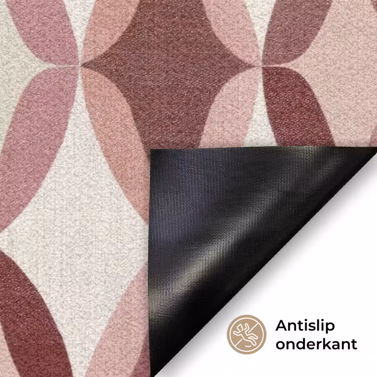Ovaal - Textuur - Roze Deurmat klein 898 -antislip_NL